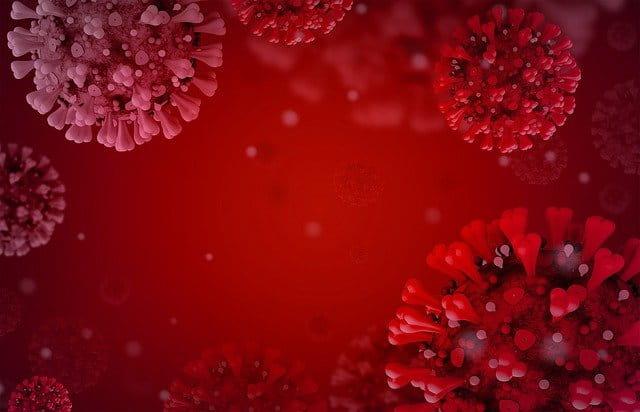 Representação gráfica do vírus causador da Covid-19, que pode gerar sintomas gastrointestinais